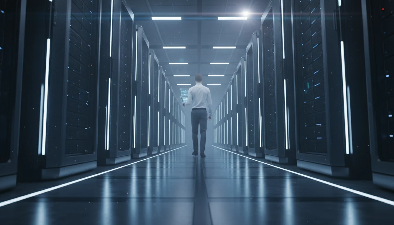 Abstract network infrastructure representing the backend power of Raq.com